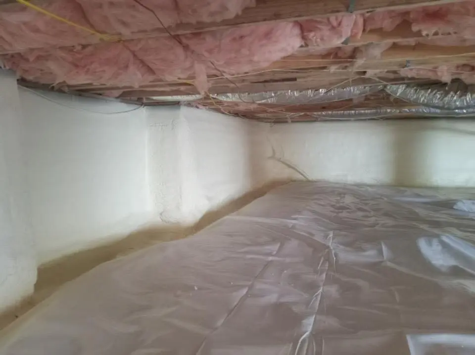 Crawl space encapsulation with closed-cell spray foam for Attic Insulation in Round Rock